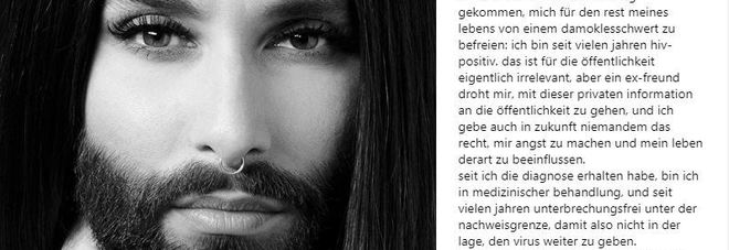 Conchita Wurst rivela: sono sieropositiva da anni, un mio ex ora mi ricatta Conchita Wurst rivela: sono sieropositiva da anni, un mio ex ora mi ricatta