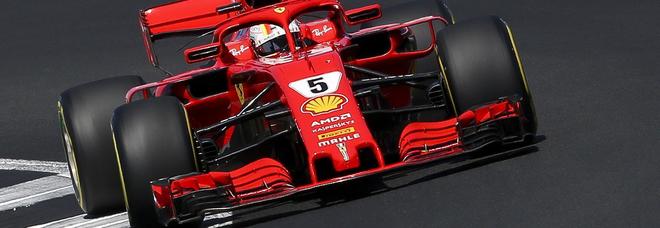 La Ferrari SF71H di Sebastian Vettel a Silverstone