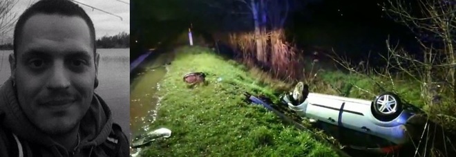 La Focus del ragazzo rovesciata nel fossato (Foto Dienne) La Focus del ragazzo rovesciata nel fossato (Foto Dienne)