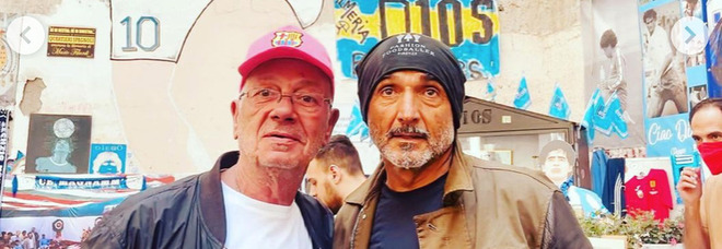 Spalletti e quell'anima napoletana: la visita al murales di Maradona