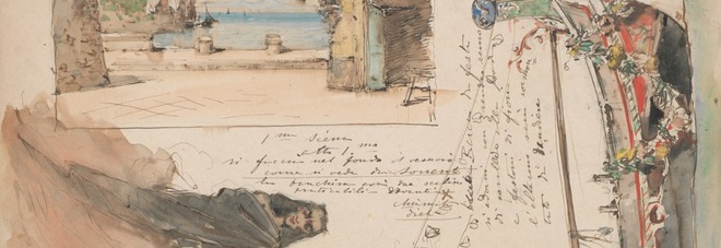 Bozzetto di Edoardo Dalbono per la scena dell'opera Bozzetto di Edoardo Dalbono per la scena dell'opera