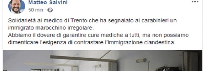 Il post di Salvini Il post di Salvini