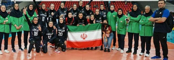 Alessandra Campedelli con la nazionale iraniana di volley