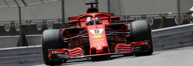 La Ferrari SF71H di Sebastian Vettel a Montecarlo