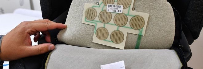Un particolare dei nuovi seggiolini anti-abbandono Un particolare dei nuovi seggiolini anti-abbandono