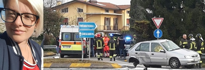 Eleonora Gava e l'auto incidentata