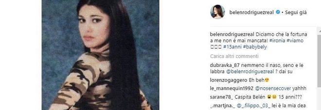 Belen Rodriguez replica alle accuse sui ritocchi e pubblica una foto da 15enne: "La fortuna non mi è mai mancata" Belen Rodriguez replica alle accuse sui ritocchi e pubblica una foto da 15enne: "La fortuna non mi è mai mancata"