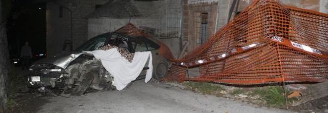 L'auto distrutta guidata da Antonio D'Incau L'auto distrutta guidata da Antonio D'Incau