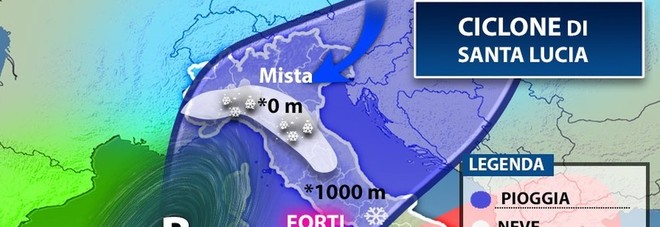 Meteo, ciclone di Santa Lucia
in arrivo sull'Italia: torna
il maltempo /Previsioni