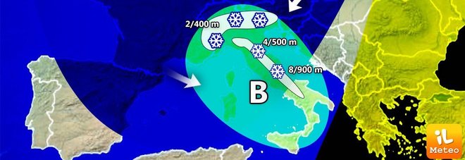 Meteo, arriva il gelo sull'Italia
Pieno inverno e neve
anche a quote basse