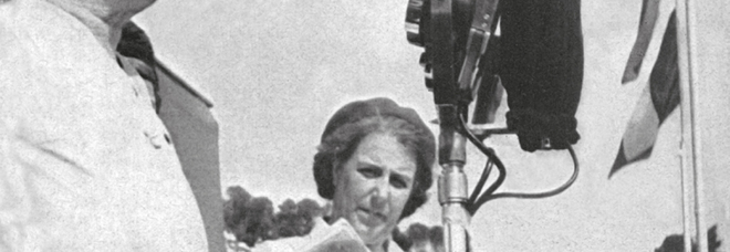 Armida Barelli durante un comizio nel 1948