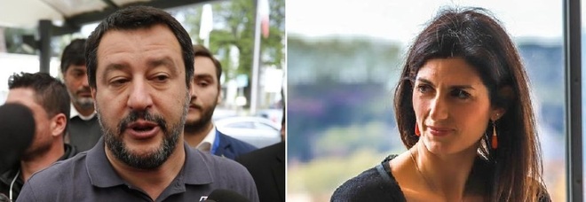 Salvini-Raggi, nuova lite. «Roma piena di monnezza». «Polemiche elettorali» Salvini-Raggi, nuova lite. «Roma piena di monnezza». «Polemiche elettorali»