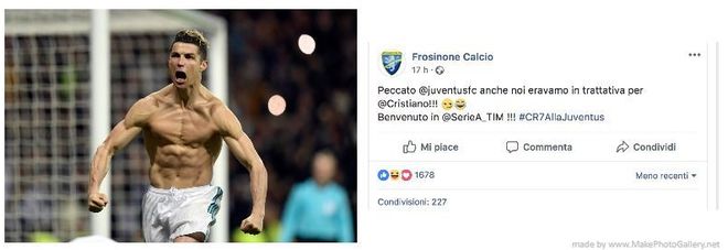 Ronaldo e il Frosinone calcio