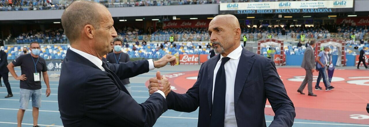 Allegri e Spalletti prima della partita Napoli-Juventus del 2021, vinta dal Napoli per 2-1