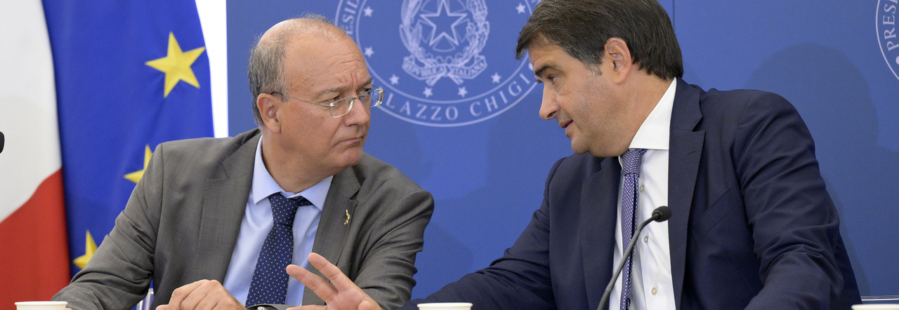 I ministri Giuseppe Valditara e Raffaele Fitto a colloquio