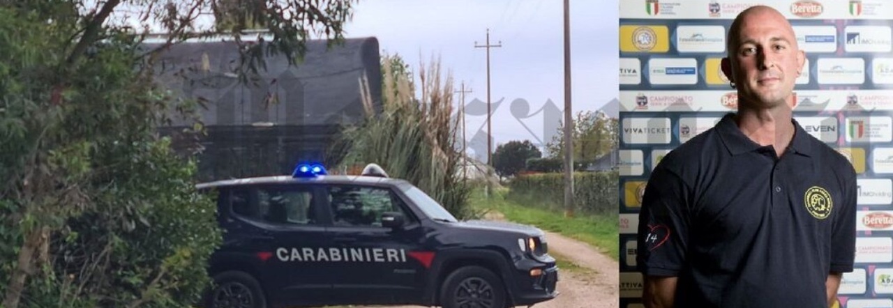 Carabinieri sul luogo dell'omicidio e una foto di Marco Gianni