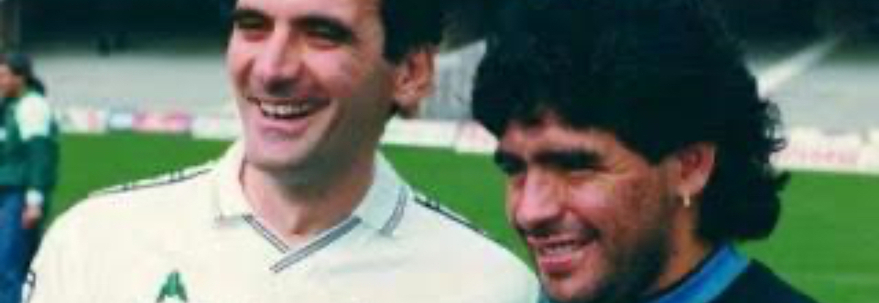 Massimo Troisi con Diego Maradona