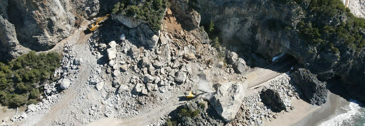 Una veduta aerea degli interventi a Camerota