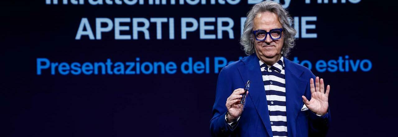 Gigi Marzullo, durante la presentazione del palinsesto estivo Day Time 2025 della Rai