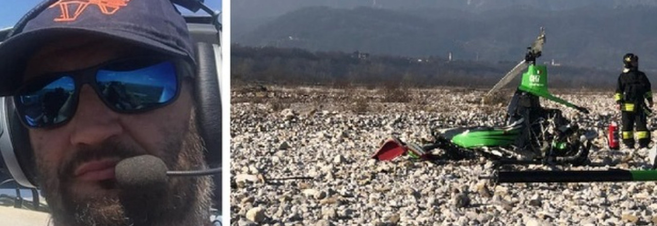 Elicottero precipita nel fiume Meduna, morto il pilota: Igor Schiocchet aveva 45 anni