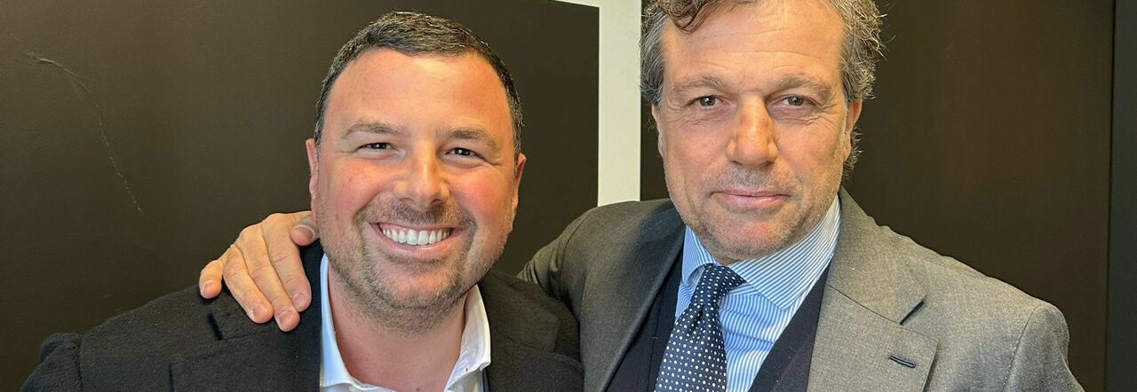 Giancarlo Arra della Sbarro Health Research Organization e Cristiano Giuntoli nella sede della Juventus