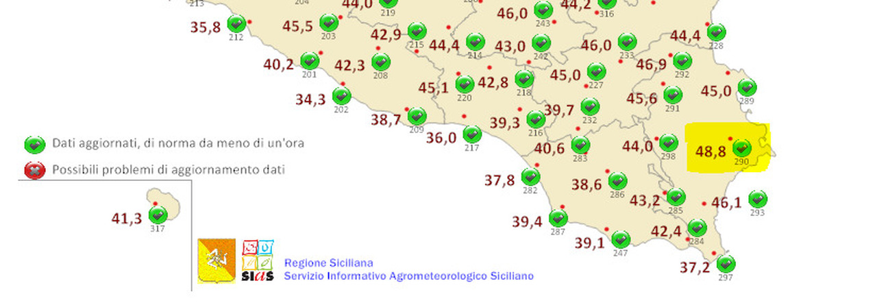 Caldo 48.8 a Floridia Siracusa nuovo record europeo. Il