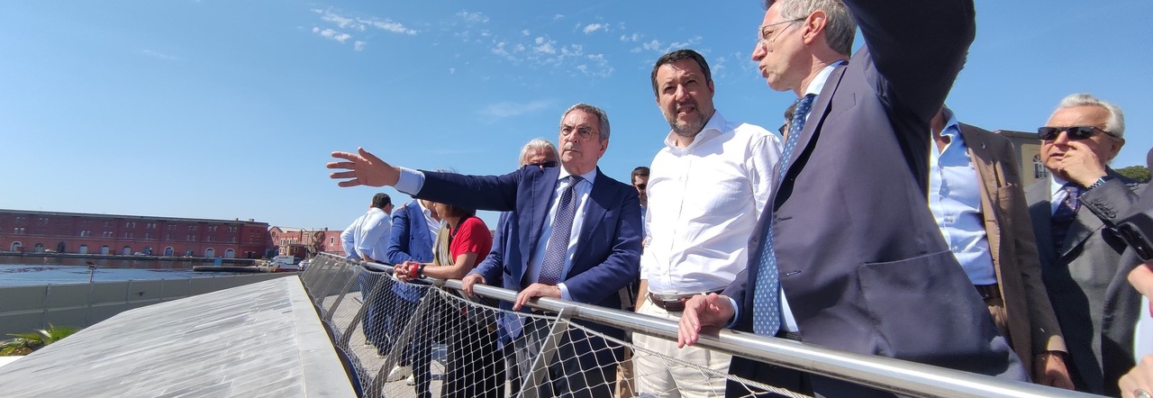 Salvini in visita al Molo Beverello