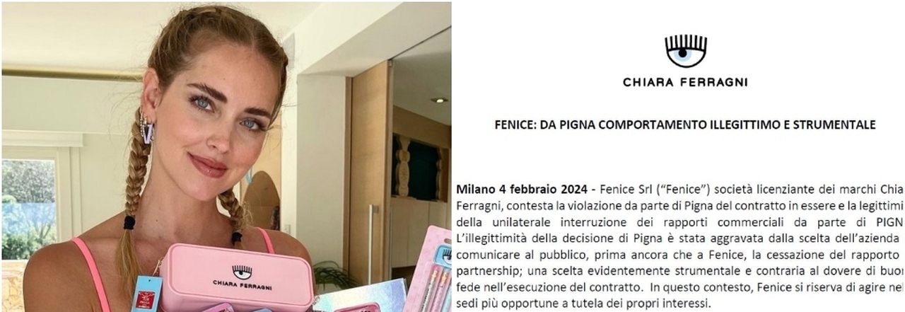 Ferragni contro Pigna dopo la fine della collaborazione: «Decisione  illegittima e strumentale, agiremo nelle sedi opportune». Cosa è successo