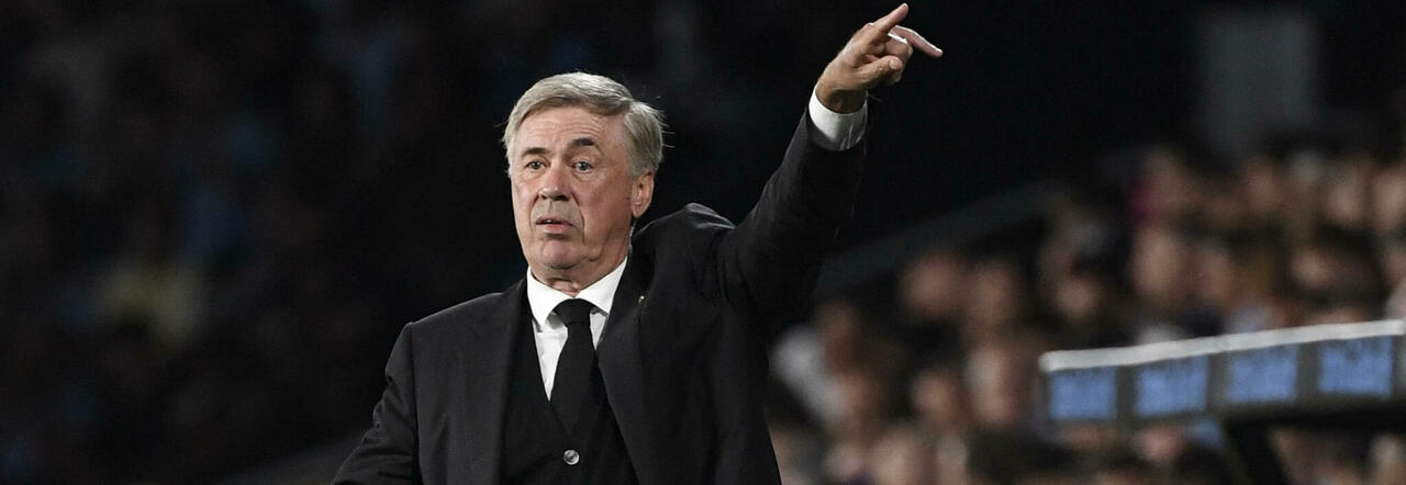 Carlo Ancelotti sulla panchina del Real