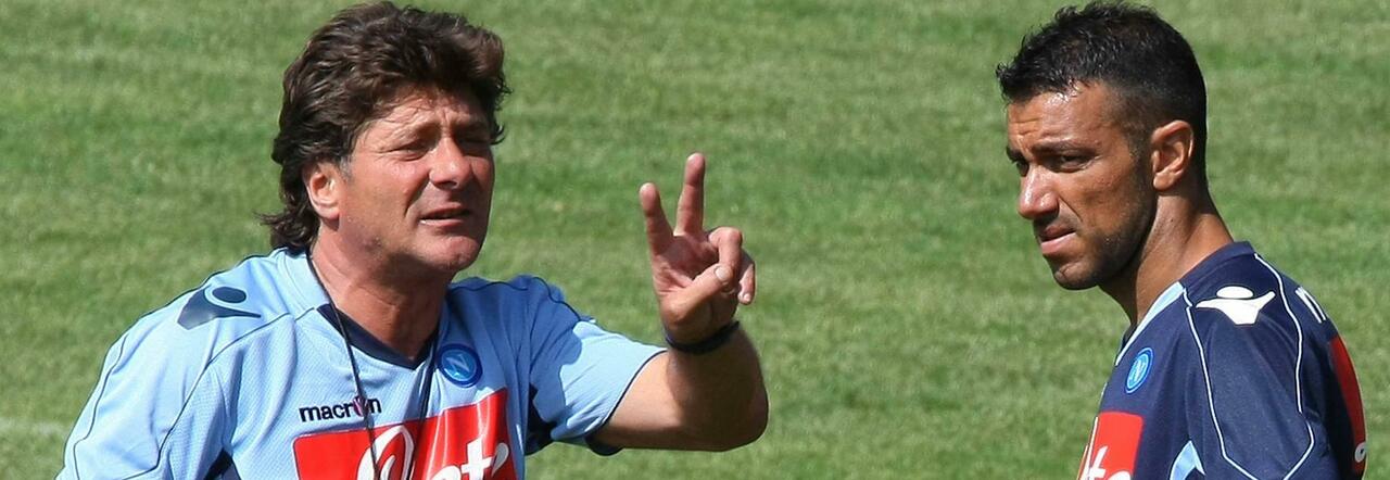 Mazzarri con Quagliarella nel campionato 2009-2010