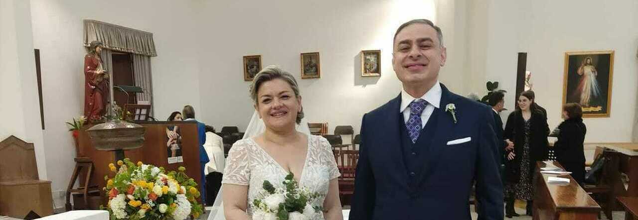 La dirigente Licia Pietroluongo e suo marito Gaetano nel giorno delle nozze a Cassino