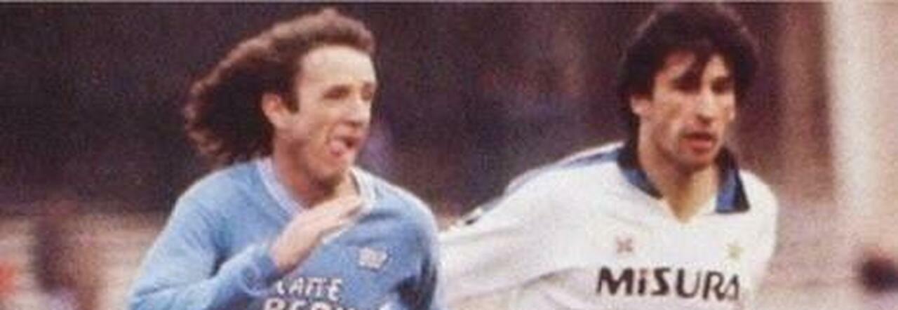 Dirceu contro Bagni in una partita Napoli-Inter del campionato 1983-1984