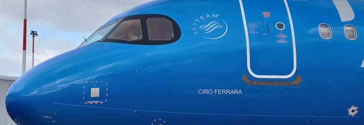 L'Airbus 320 di ITA Airways dedicato all'ex capitano del Napoli Ciro Ferrara