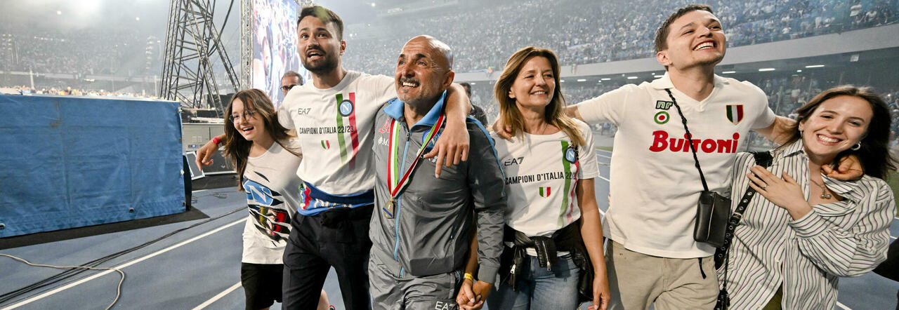 Luciano Spalletti con la famiglia
