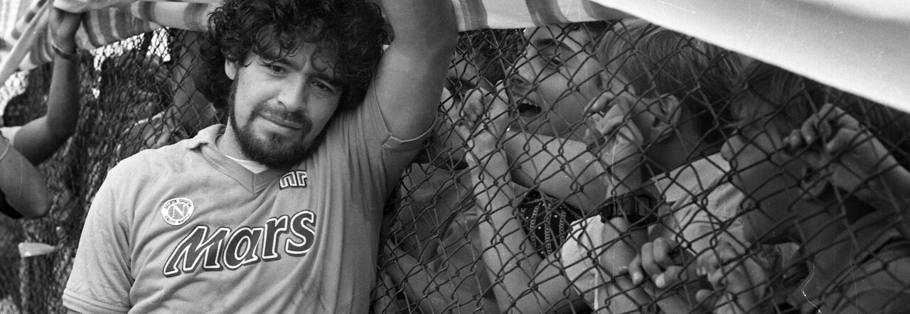 Diego Maradona al Centro Paradiso nel 1989 (Foto Sergio Siano)