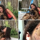 Posa per una foto con il suo cane, il pastore tedesco le azzanna il volto: 40 punti di sutura IMMAGINI CHOC