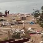 La spiaggia di Numana devastata dal maltempo