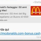 Whatsapp, occhio al finto coupon McDonald's: se cliccate, dati personali a rischio