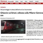 Gelo sui binari, treno Eurocity fermo ore sulla Milano-Genova: 400 persone al freddo e al buio