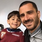 Torino-Sampdoria, Bonucci all'Olimpico con il figlio Lorenzo