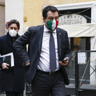 Matteo Salvini si reca ad un punto stampa sul caso Gregoretti (foto Andrea Giannetti/Ag.Toiati)