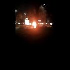 Auto in fiamme all'esterno del San Paolo