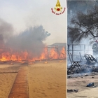 Catania, incendio in spiaggia: bagnanti via in mare, lidi danneggiati, pompiere in ospedale