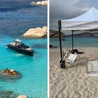 Turisti "cafoni di lusso" in Sardegna: in spiaggia con gommone e gazebo. «Ma il vento ha portato via tutto»
