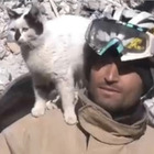 Terremoto Turchia, vigile del fuoco salva un gattino: ora sono inseparabili. «Non vuole più scendere dalla mia spalla»