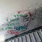 Le scritte nel reparto maternità del San Camillo (Foto Toiati)