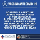 Vaccini Lazio, sospese le aperture di Valmontone e Tor Vergata 