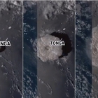 L'eruzione del vulcano Hunha Tonga vista dal satellite