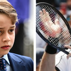 Baby George a lezioni di tennis da Roger Federer