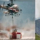 Grosso incendio in quota, in fiamme il bosco in Val Canzoi: l'elicottero regionale e la neve spengono il rogo